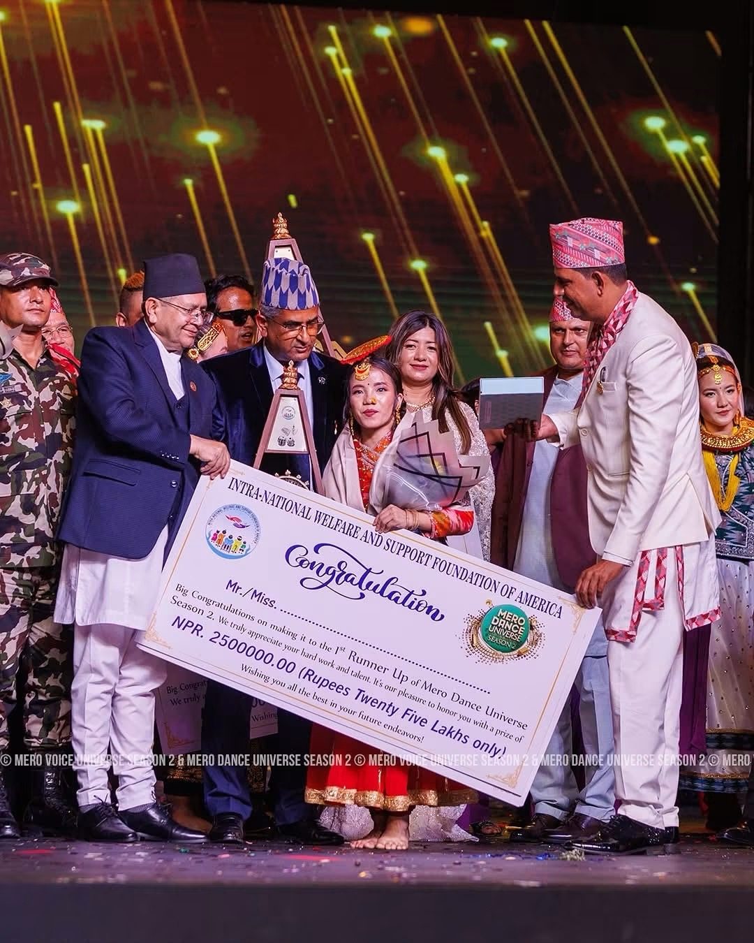 Amrita Rai honoured by the Intra-National Welfare and Support Foundation of America for her Mero Dance Universe Season 2 result