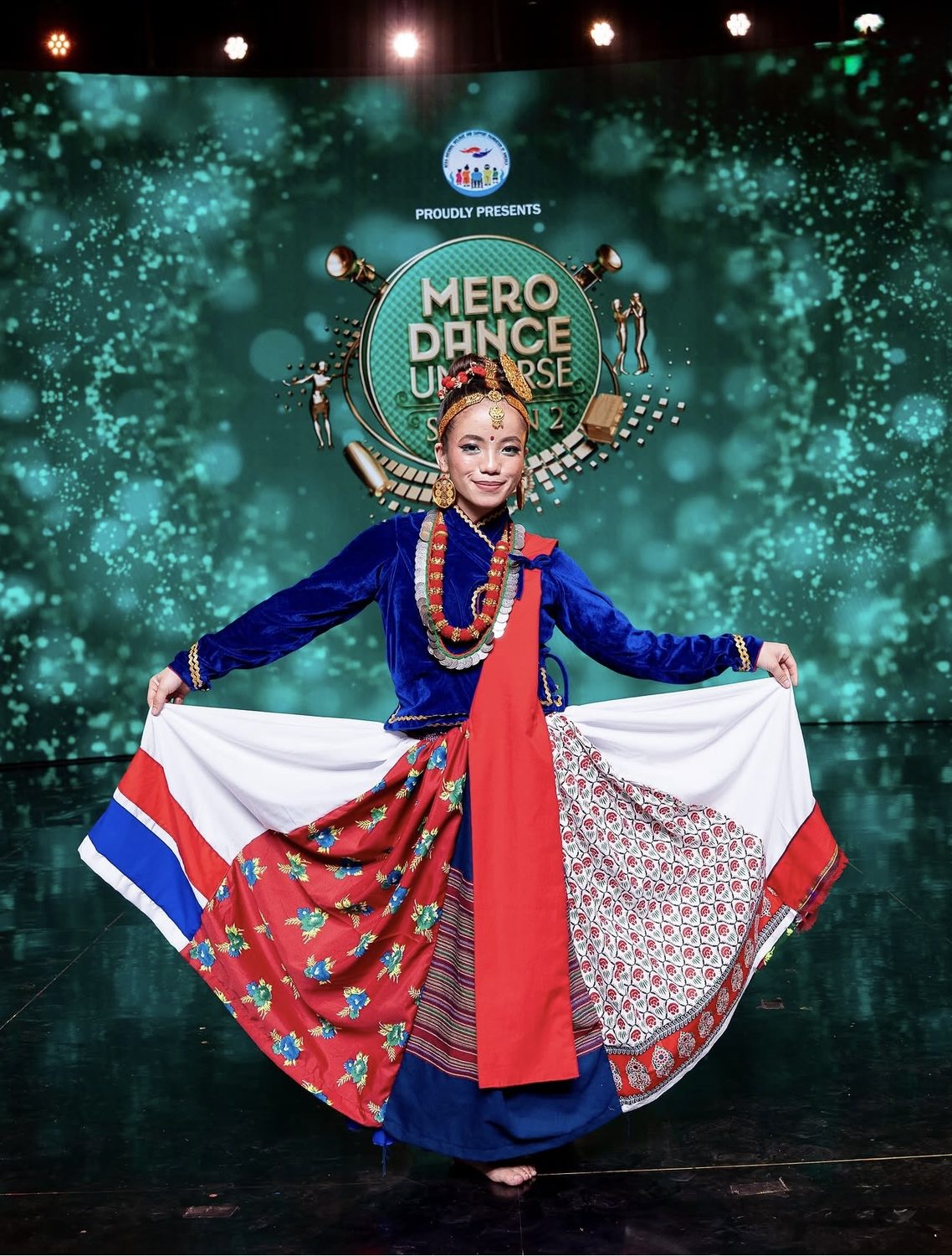 Amrita Rai in traditional Nepali dress at Mero Dance Universe Season 2
