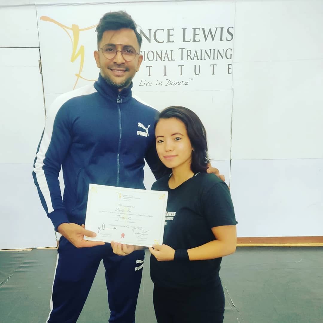 Amrita Rai receiving her certification at the Terence Lewis Professional Training Institute, Mumbai